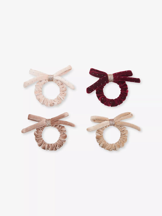 MIMI & LULA - ACC - VELVET BOW SCRUNCHIES - MULTI