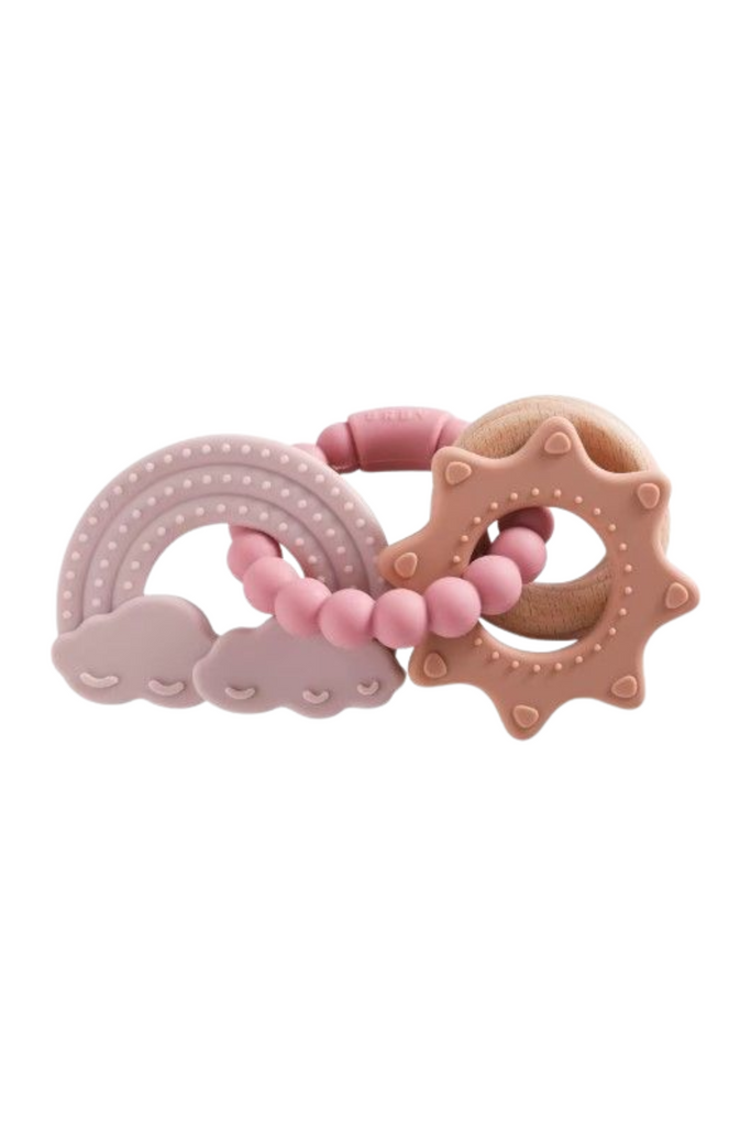 Catalina Rattle Teether - Misty Rose Rainbow