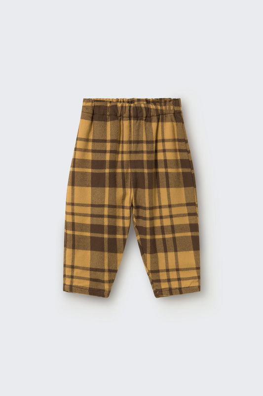 COZMO - BBY - SOFT TARTAN FLANNEL PANTS - BISCUIT