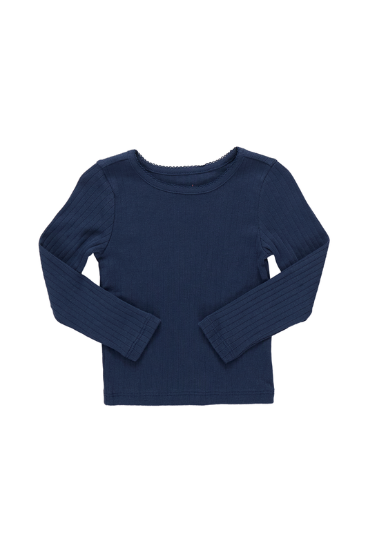Pink Chicken - TG - Seesaw Long Sleeve Rib T-shirt- Navy