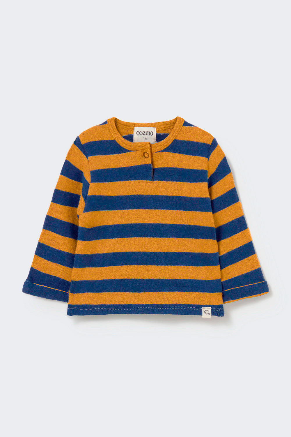 COZMO - BBY - STRIPED BRUSHED SOFT KNIT SWEATER - NAVY BISCUIT