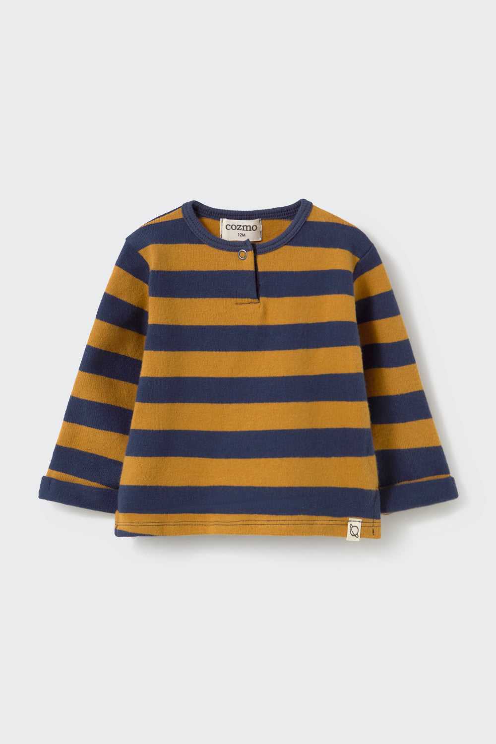 COZMO - BBY - STRIPED BRUSHED SOFT KNIT SWEATER - NAVY BISCUIT