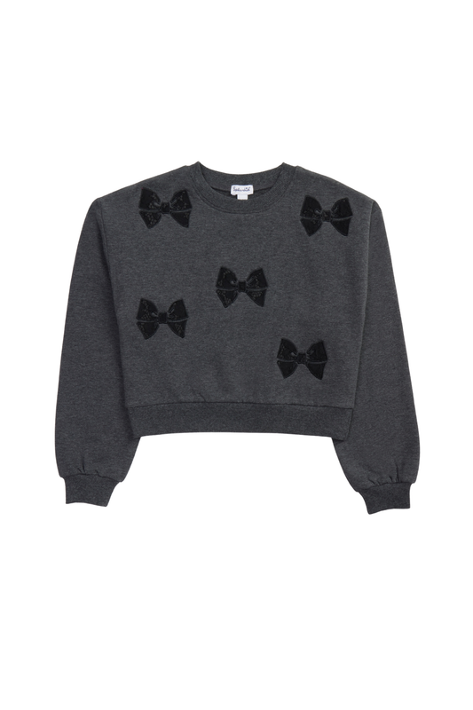 Splendid - BG- Lacy Bow Sweatshirt - Charcoal
