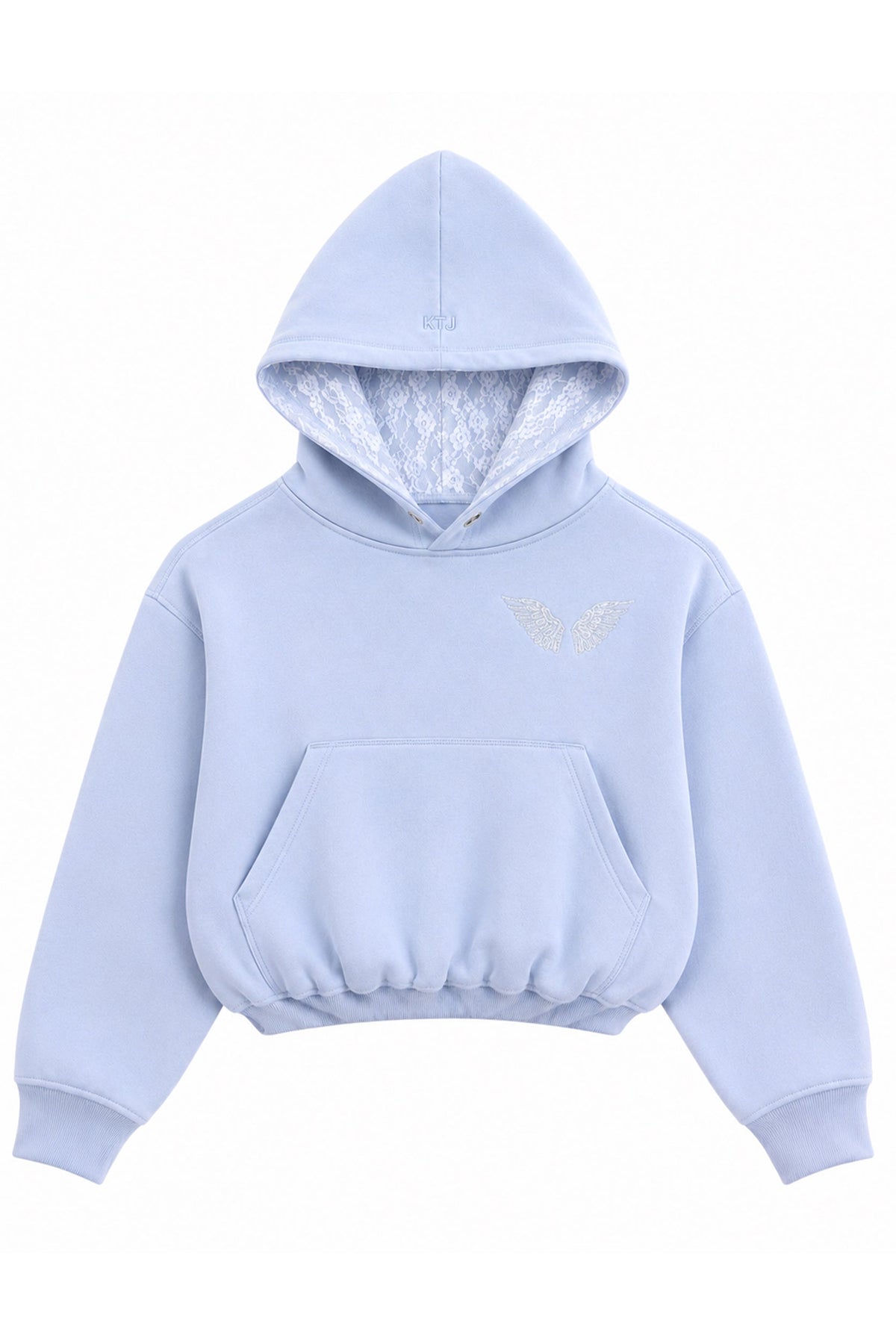 KATIE J NYC RYAN BUBBLE HOODIE BABY BLUE RHINE WING