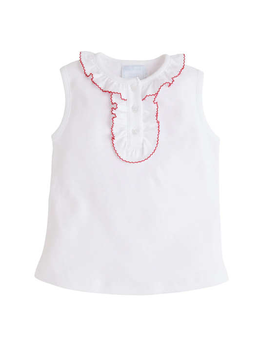 LITTLE ENGLISH - TG - RUFFLED HENLEY - RED