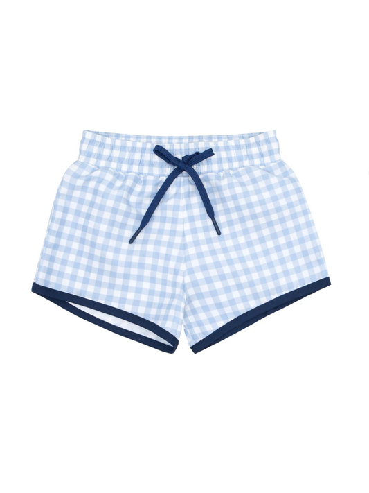 MINNOW - BB - BOYS OASIS BLUE GINGHAM BOARDIE - BLUE GINGHAM