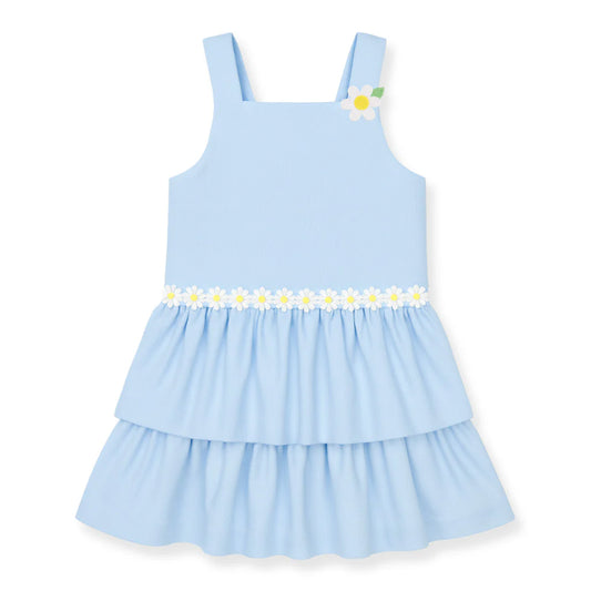 FLORENCE EISEMAN - TG - PIQUE DRESS WITH DAISIES  - LIGHT BLUE