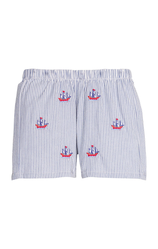 LITTLE ENGLISH - TB - EMBROIDERED BASIC SHORT - PIRATE SHIP