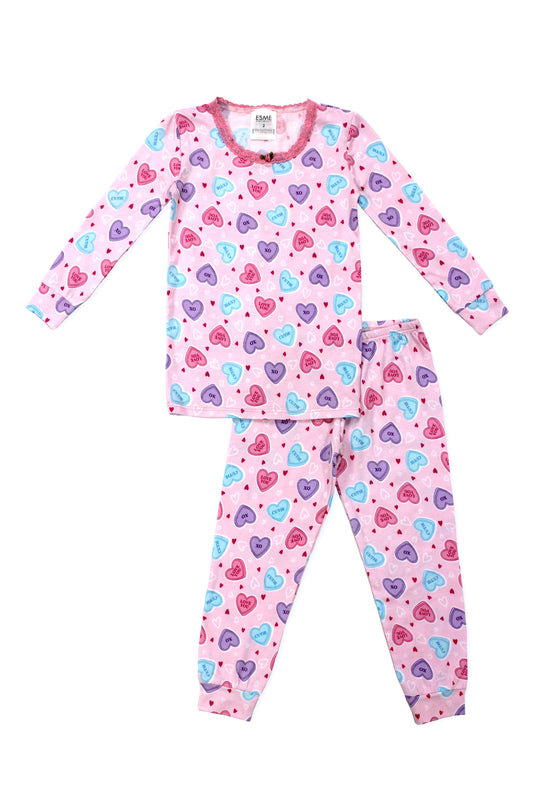 ESME - TG - CANDY HEARTS PJ SET - PINK