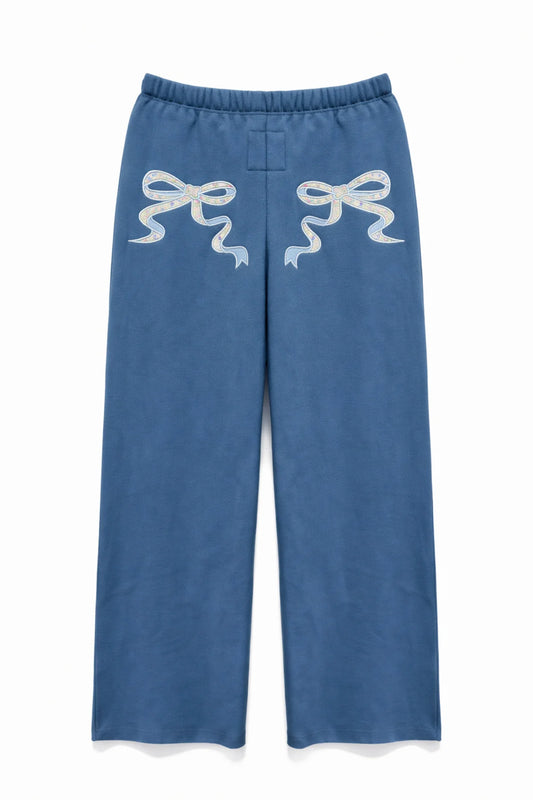 KATIE J NYC - BG - TWEEN SHANE WIDELEG PANT - DENIM BLUE/VINTAGE FLORAL