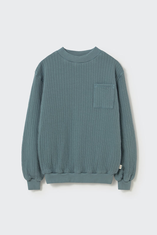 COZMO - BB - QUILTED COTTON SWEATSHIRT - BLUE