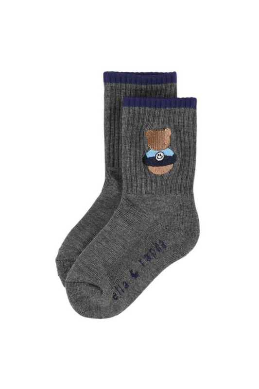 ELLA AND RAPHA - ACC - TEDDY BEAR KIDS SOCKS - GREY