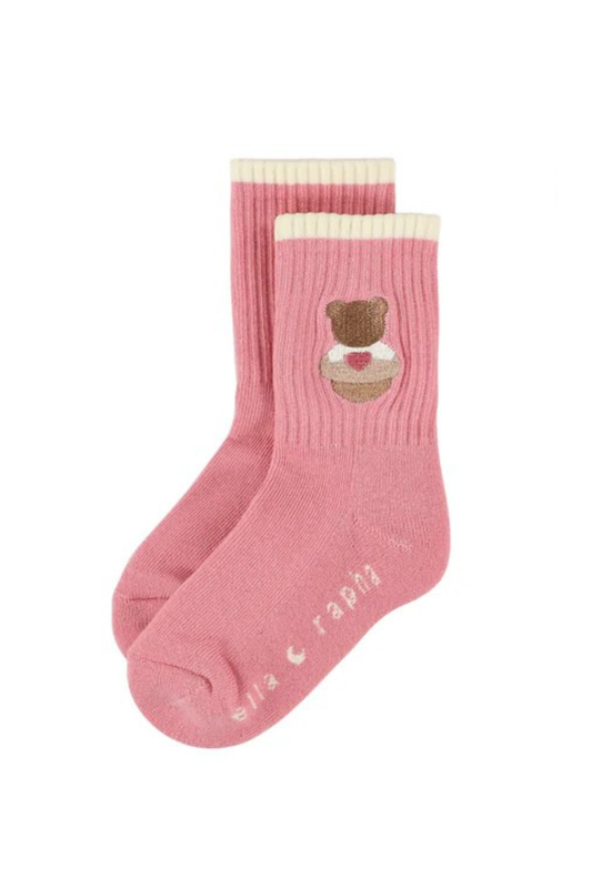 ELLA AND RAPHA - ACC - TEDDY BEAR KIDS SOCKS - PINK