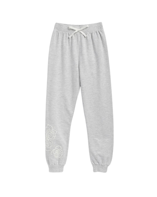 SPLENDID - BG - GIRLS ROSE EMBROIDERED JOGGER - GREY