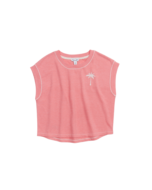 SPLENDID - BG - TROPICAL PALM TEE - FLAMINGO