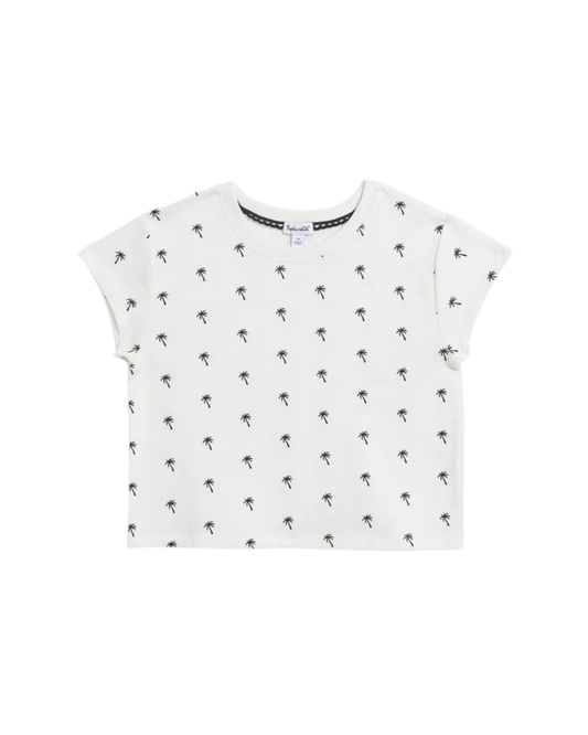 SPLENDID - BG - PRETTY PALM TREE SS TEE - WHITE