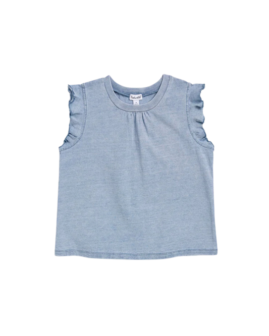 SPLENDID - BG - BLEACH WASH SS TOP - INDIGO CHERRY