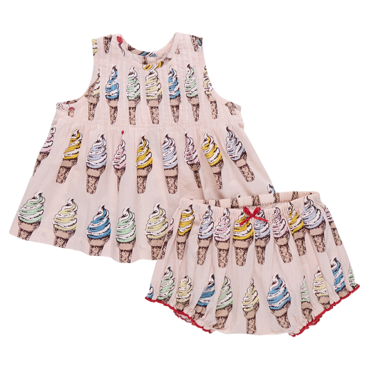 PINK CHICKEN - BBY - BABY GIRLS JAIPUR 2-PC SET - PINK SOFT SERVE