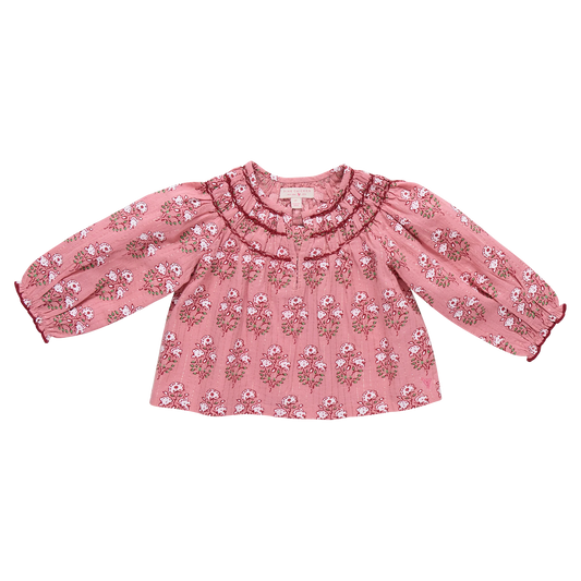 PINK CHIICKEN - TG - GIRLS AVA TOP - PINK STRAWFLOWER