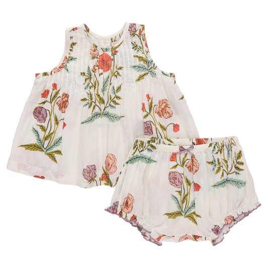 PINK CHICKEN - BBY - BABY GIRLS JAIPUR 2-PC SET - ROSEWICK POPPY
