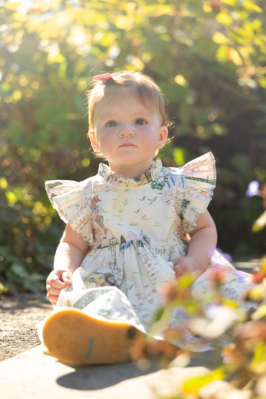 PINK CHICKEN - BBY - BABY GIRLS JENNIFER DRESS SET - WHIMSICAL CASTLE