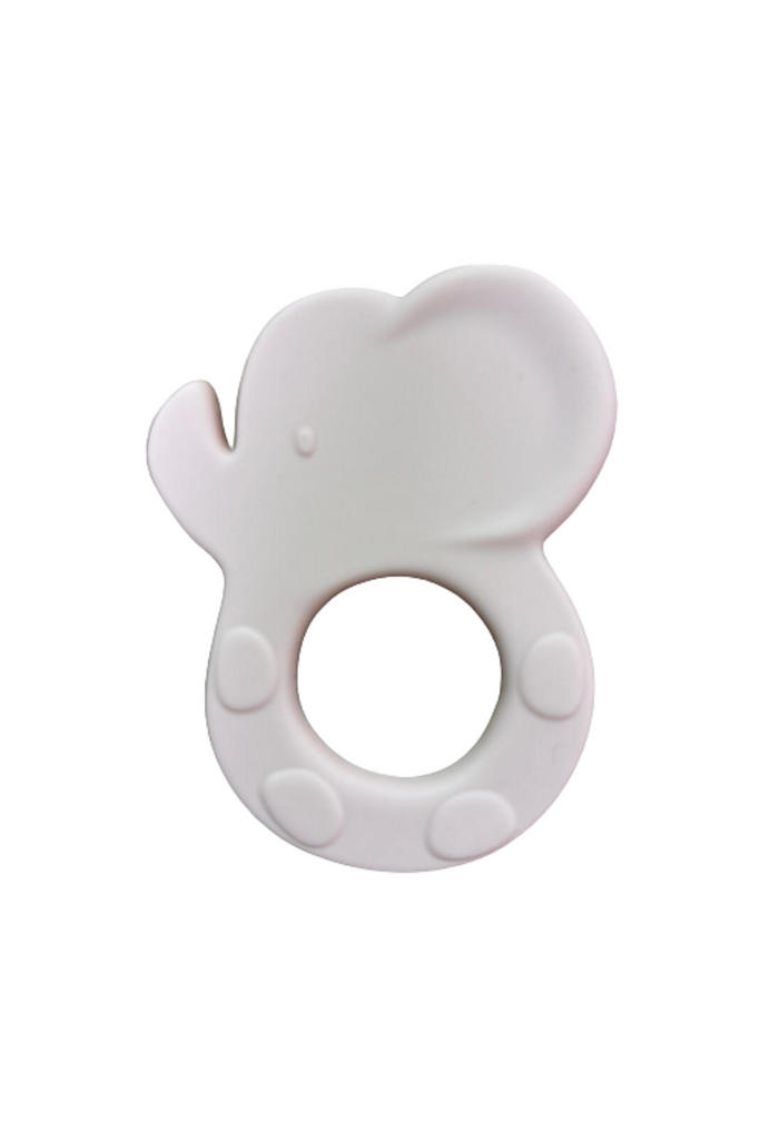 All Silicone Elephant Teething Ring - Pale Pink