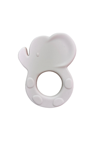 All Silicone Elephant Teething Ring - Pale Pink