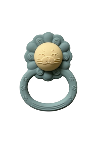 Silicone Lion Rattle - Slate