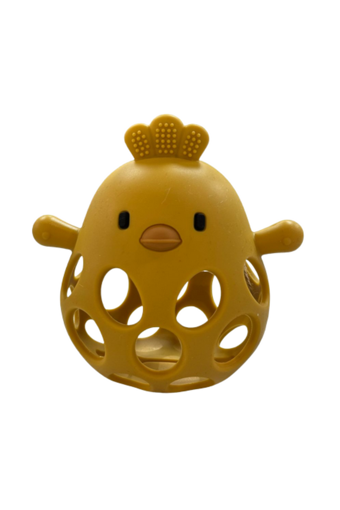 3D Silicone Chicken Teether - Mustard