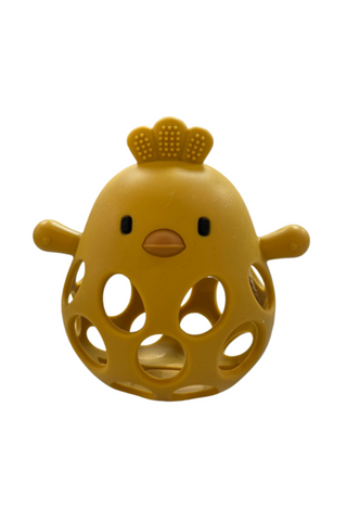 3D Silicone Chicken Teether - Mustard