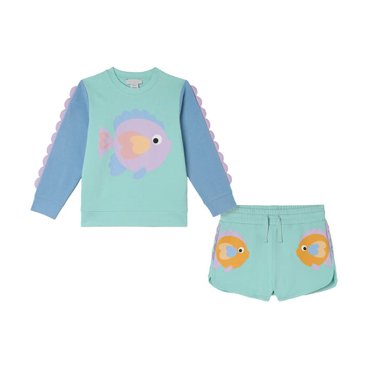STELLA MCCARTNEY KIDS - TG - GIRL FISH GRAPHIC TRACKSUIT  - MINT
