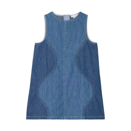STELLA MCCARTNEY KIDS - TG - GIRL SLEEVELESS DENIM DRESS  - BLUE