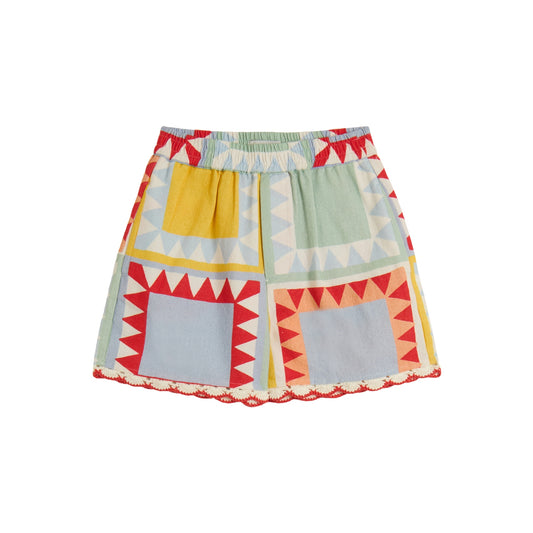 STELLA MCCARTNEY KIDS - TG - GIRL SMALL PICNIC PATCHWORK SHORTS - BLUE MULT