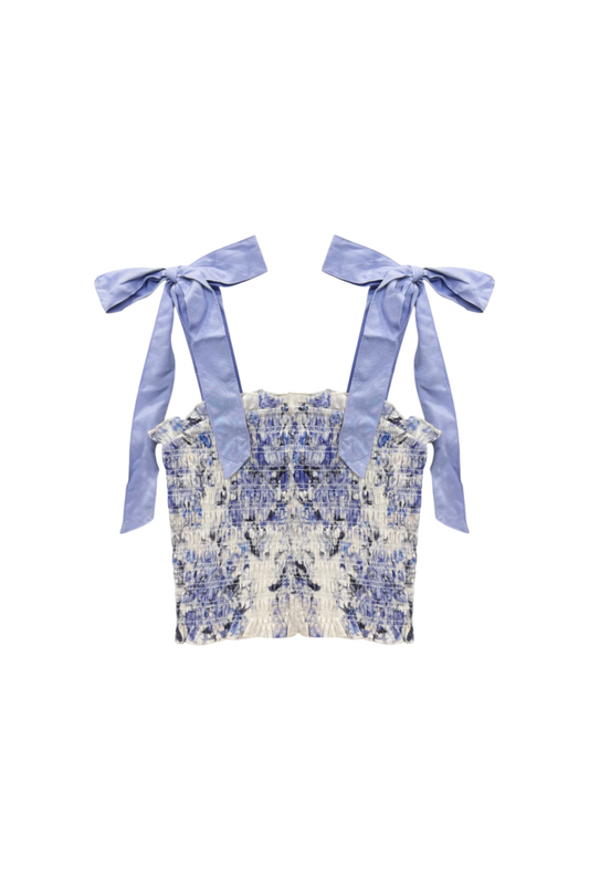 Katie J - BG - Sunny Printed Tie Top - Purple Glacier