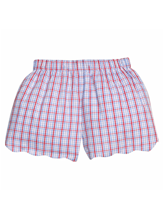 LITTLE ENGLISH - TG - SCALLOP SHORT - PATRIOTIC PLAID