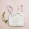 White Pink Bunny Hat