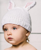 White Pink Bunny Hat