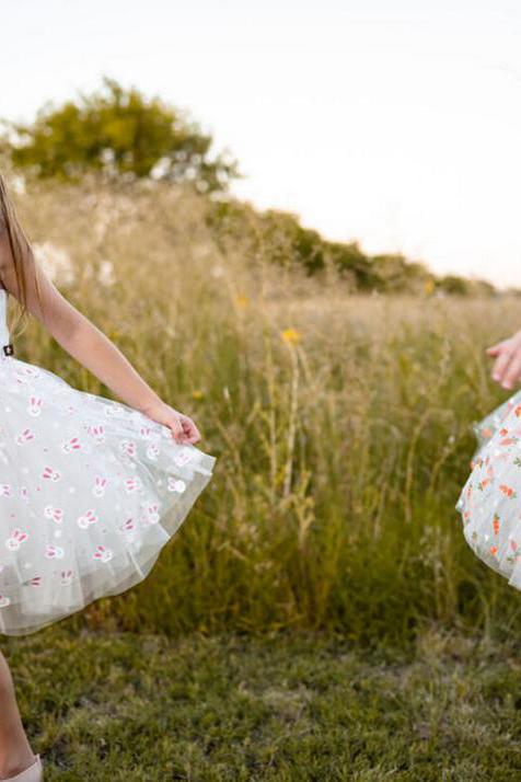 PETITE HAILEY - BG - CARROT MAY FRILL TUTU DRESS - WHITE