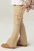 Beige Flared Cargo Pants