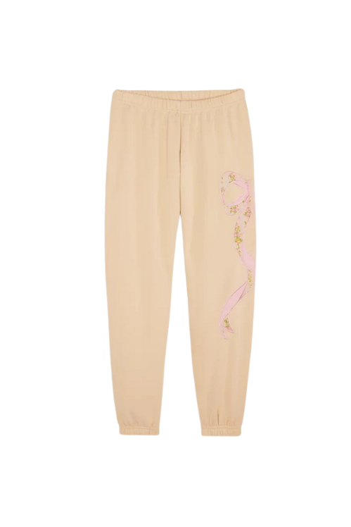Katie J - BG - Dylan Bow Applique Sweatpant - Taupe/Floral
