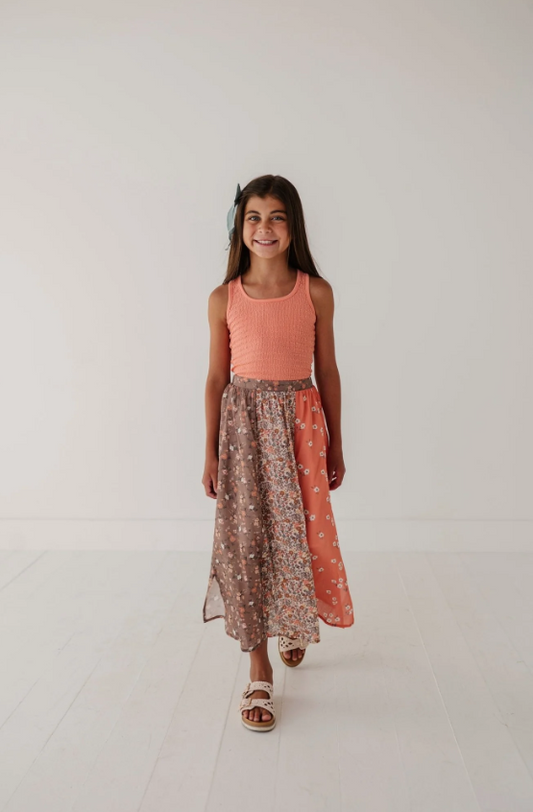 AVERY & ALEXANDER - BG - TEXTURED SQUARE NECK TANK - CORAL