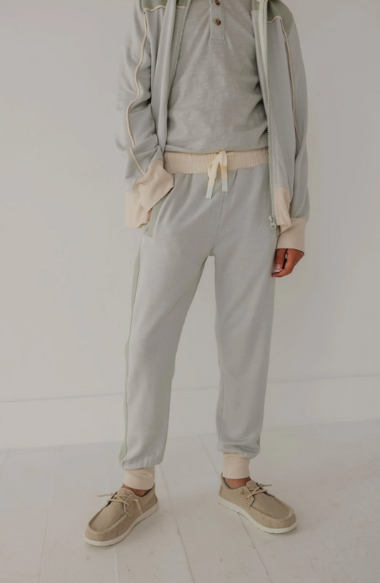 AVERY & ALEXANDER - BB - TRACK STRIPED JOGGER - SKY BLUE