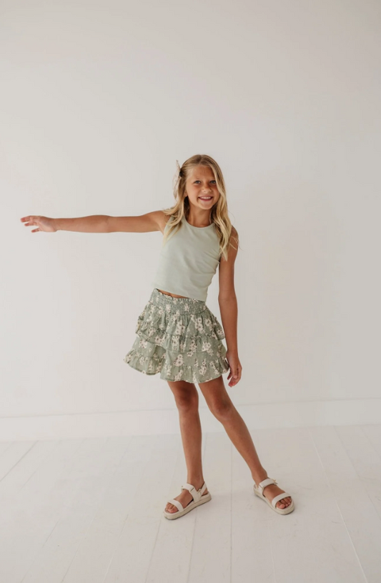 AVERY & ALEXANDER - BG - RUFFLED SKIRT - CLUSTER DAISY