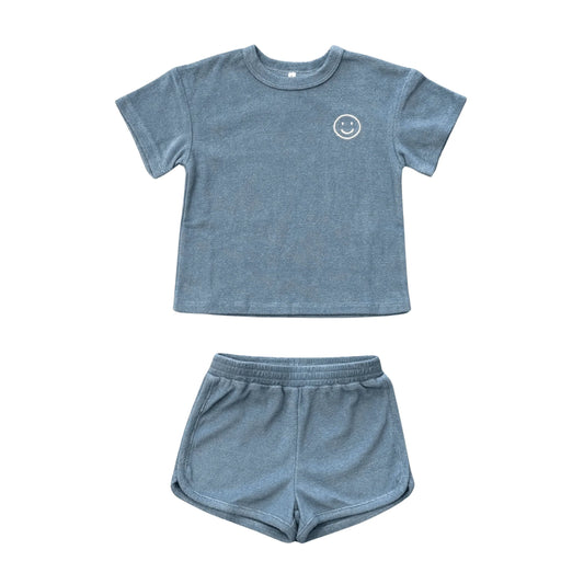 BABYSPROUTS - TB - SHORT SLEEVE COTTON TERRY SET - MOUNTAIN SPRING