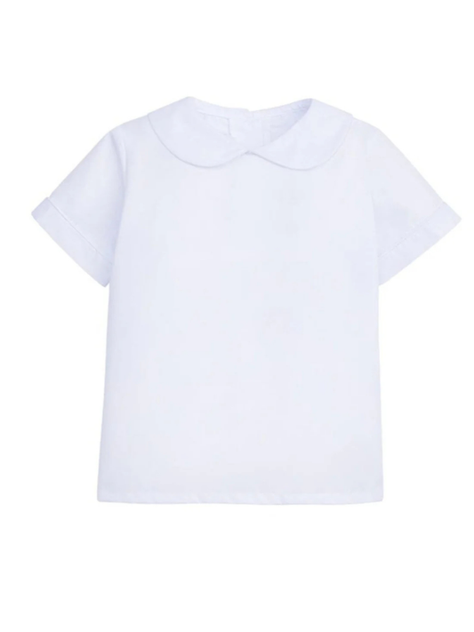 LITTLE ENGLISH - BBY - SHORT SLEEVE PETER PAN SHIRT - WHITE
