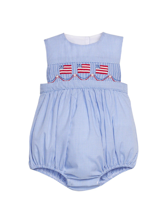 LITTLE ENGLISH - BBY - SMOCKED APRON BUBBLE - FLAGS
