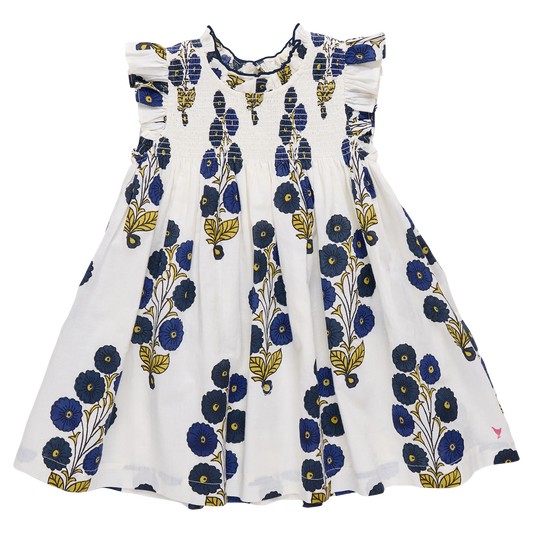 PINK CHIICKEN - TG - GIRLS STEVIE DRESS - NAVY BUTTERCUP FLORAL