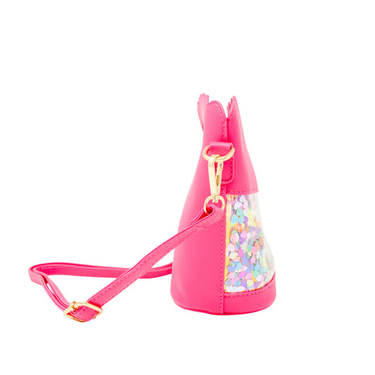 ZOMI GEMS - ACC - GIRL'S LITTLE MERMAID CONFETTI SEASHELL TOTE BAG - HOT PINK