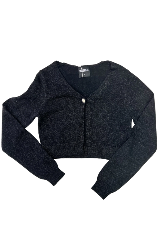 KATIE J - BG - TWEEN TYLER LUREX CARDIGAN - BLACK