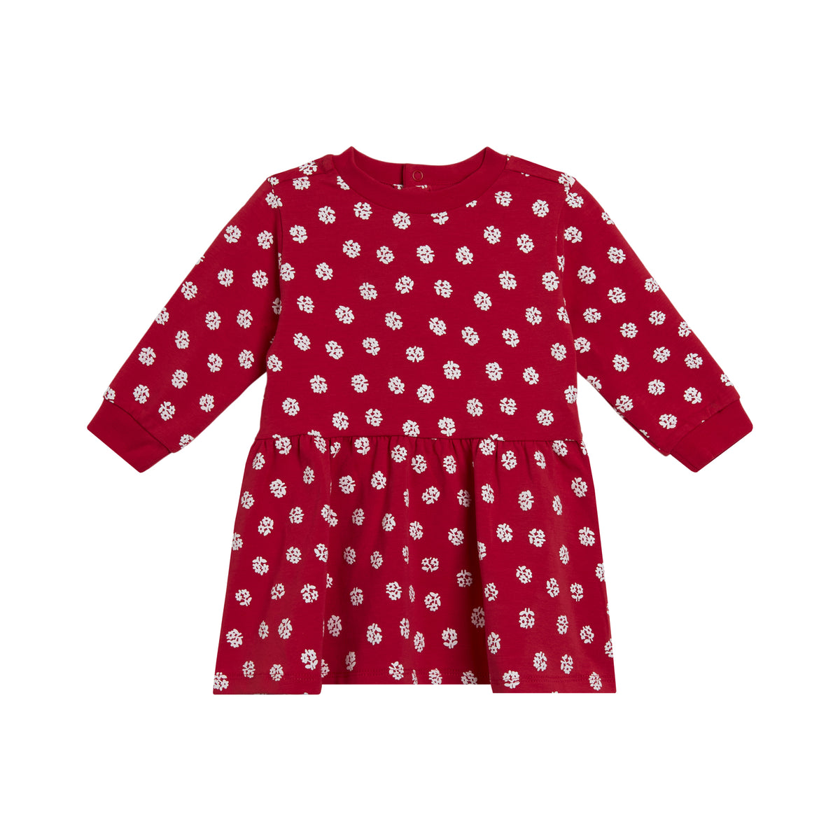 STELLA MCCARTNEY KIDS - BBY - BABY GIRL LS JERSEY DITSY FLOWERS DRESS - RED